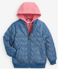 Load image into Gallery viewer, APPAMAN GIRL BLUE PRIMS BOMBER JACKET       ON SALE