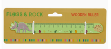 Load image into Gallery viewer, DINOSAUR WOODEN RULER                       FLOSS &amp; ROCK