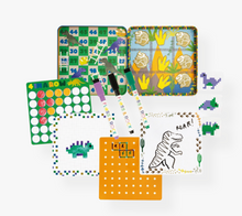 Load image into Gallery viewer, MAGNETIC FUN &amp; GAMES TIN DINOSAUR            FLOSS &amp; ROCK