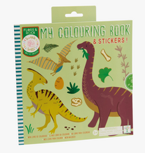 Load image into Gallery viewer, SCRIBBLE SNIFFS DINOSAUR MY COLORING BOOK.      FLOSS &amp; ROCK