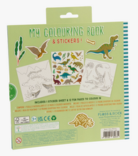 Load image into Gallery viewer, SCRIBBLE SNIFFS DINOSAUR MY COLORING BOOK.      FLOSS &amp; ROCK