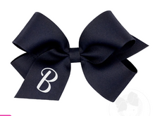 Load image into Gallery viewer, WEE ONES NAVY HAIBOW WITH INITIAL - MEDIUM