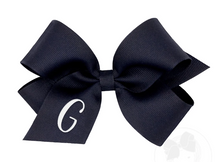 Load image into Gallery viewer, WEE ONES NAVY HAIBOW WITH INITIAL - MEDIUM