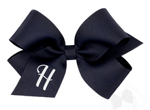 Load image into Gallery viewer, WEE ONES NAVY HAIBOW WITH INITIAL - MEDIUM