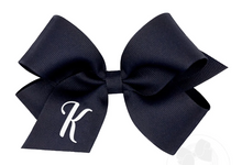 Load image into Gallery viewer, WEE ONES NAVY HAIBOW WITH INITIAL - MEDIUM