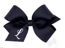 Load image into Gallery viewer, WEE ONES NAVY HAIBOW WITH INITIAL - MEDIUM