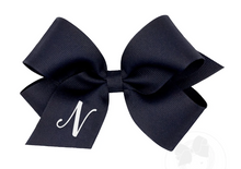 Load image into Gallery viewer, WEE ONES NAVY HAIBOW WITH INITIAL - MEDIUM