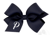 Load image into Gallery viewer, WEE ONES NAVY HAIBOW WITH INITIAL - MEDIUM