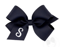 Load image into Gallery viewer, WEE ONES NAVY HAIBOW WITH INITIAL - MEDIUM