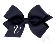 Load image into Gallery viewer, WEE ONES NAVY HAIBOW WITH INITIAL - MEDIUM