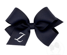 Load image into Gallery viewer, WEE ONES NAVY HAIBOW WITH INITIAL - MEDIUM