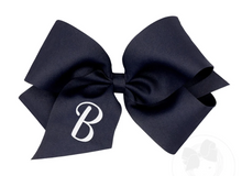 Load image into Gallery viewer, KING - NAVY WITH WHITE INITIAL - HAIRBOW