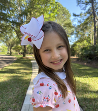 Load image into Gallery viewer, King Back to School Moonstitch Pencil Embroidered Hair Bow