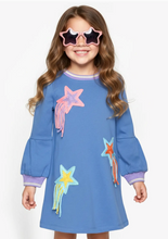 Load image into Gallery viewer, HANNA BANANA LONG SLEEVE A LINE DRESS WITH STARS DETAIL