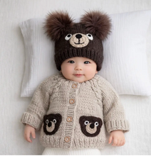 Load image into Gallery viewer, BROWN BEAR CARDIGAN FOR BABY, TODDLER AND KIDS