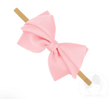 Load image into Gallery viewer, SMALL PLEATED GROSGRAIN BOW ON BABY BAND