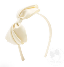 Load image into Gallery viewer, MINI KING PLEATED GROSGRAIN HAIR BOW HEADBAND | NAVY &amp; MORE COLORS