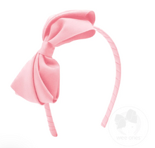 Load image into Gallery viewer, MINI KING PLEATED GROSGRAIN HAIR BOW HEADBAND | NAVY &amp; MORE COLORS
