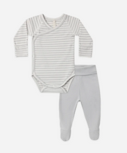 Load image into Gallery viewer, SIDE SNAP BODYSUIT + PANT CLOUD STRIPE                           QUINCY MAE