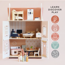 Load image into Gallery viewer, LE TOY VAN ROSEHEART WOODEN DOLLS HOUSE, FURNITURE &amp; FAMILY