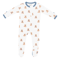 Load image into Gallery viewer, KYTE BABY ZIPPERED FOOTIE IN TEDDY BEAR