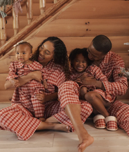 Load image into Gallery viewer, RYLEE + CRY BABY PAJAMA ROMPER PLAID RUBY