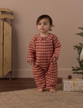 Load image into Gallery viewer, RYLEE + CRY BABY PAJAMA ROMPER PLAID RUBY
