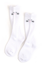 Load image into Gallery viewer, LITTLE STOCKING WHITE CAT KNEE HICH SOCKS