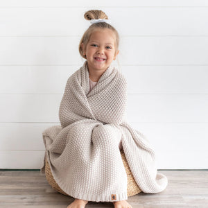 KYTE BABY CHUNKY KNIT TODDLER BLANKET | OAT