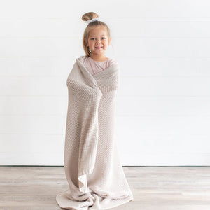 KYTE BABY CHUNKY KNIT TODDLER BLANKET | OAT