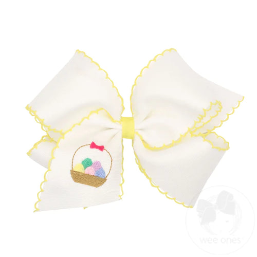 KING EASTER EMBROIDERED HAIR BOW