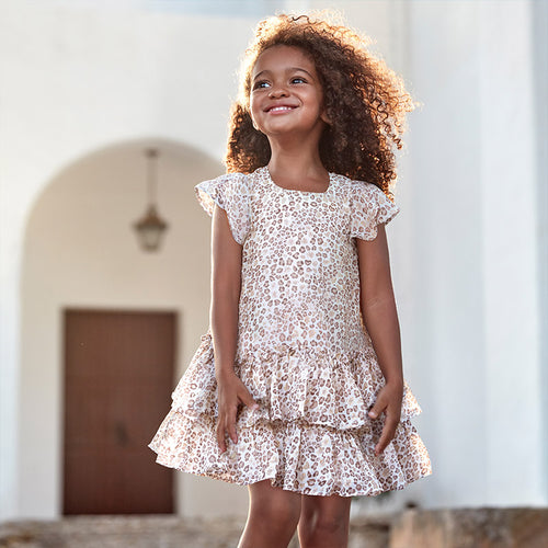 MAYORAL LEOPARD PRINT RUFFLE DRESS