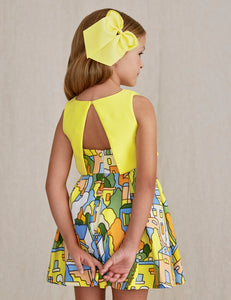 COMBINED CREPE DRESS IN YELLOW | ABEL & LUNA