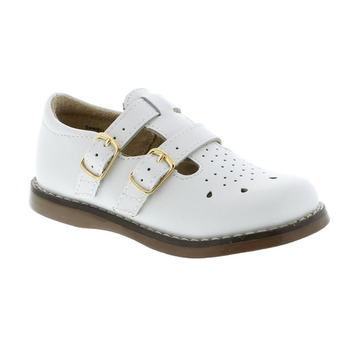 DANIELLE DOUBLE STRAP SHOE IN WHITE  |  FOOTMATES