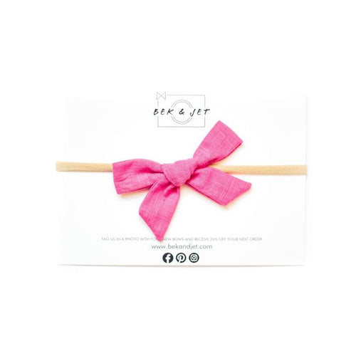 ICONIC HOT PINK SKINNY BOW HEADBAND