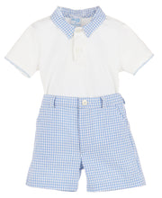 Load image into Gallery viewer, BABY BOY GINGHAM SHORT SET | LULI &amp; ME