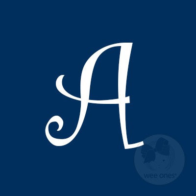 KING - NAVY WITH WHITE INITIAL - HAIRBOW