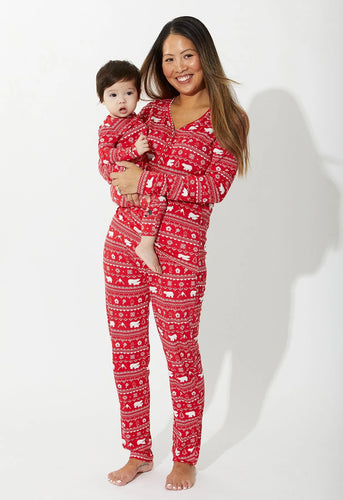 POLAR ISLE RED BAMBOO WOMEN' PAJAMA | BELLABU BEAR | SALE