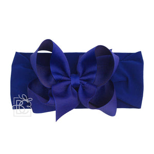 CLASSIC GROSGRAIN BOW 4.5" LARGE WITH WIDE HEADBAND - ROYAL BLUE