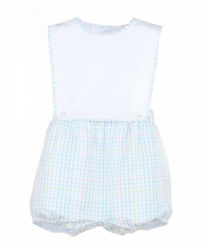 PASTEL PLAID BOY OVERALL IN BLUE | SOPHIE & LUCAS