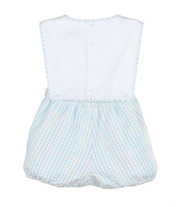 PASTEL PLAID BOY OVERALL IN BLUE | SOPHIE & LUCAS