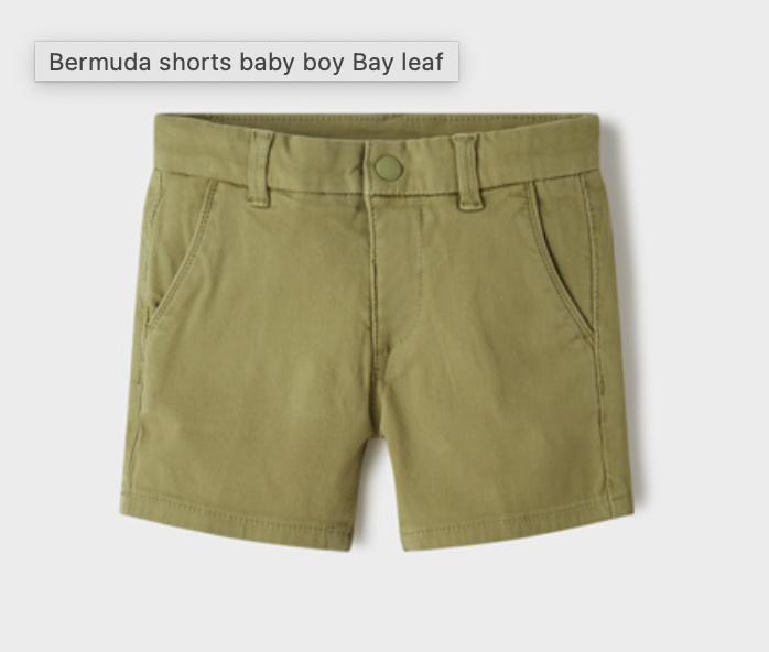 BERMUDA BABY BOY SHORT BAY LEAF