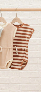 QUINCY MAE | TERRY RETRO ROMPER | AMBER STRIPE