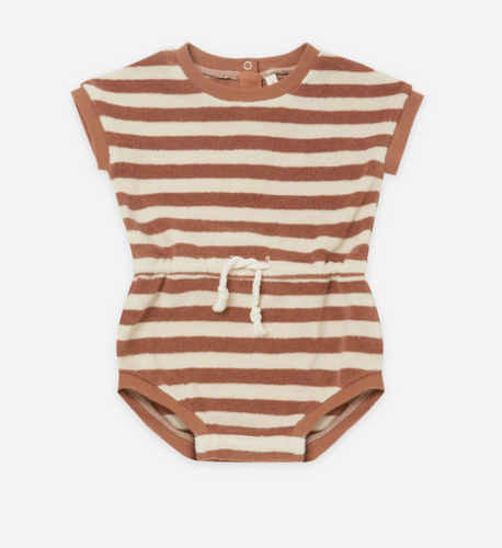 QUINCY MAE | TERRY RETRO ROMPER | AMBER STRIPE