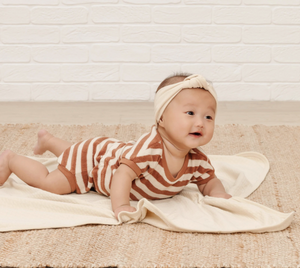 QUINCY MAE | TERRY RETRO ROMPER | AMBER STRIPE