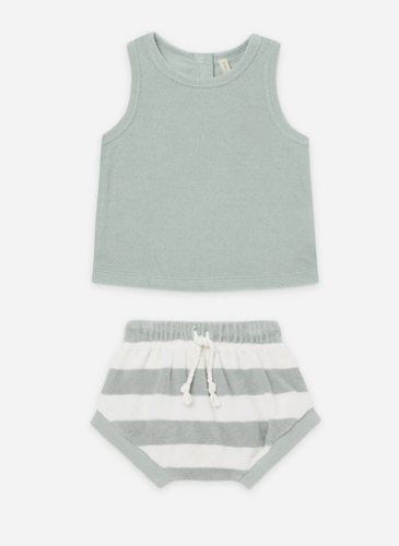 QUINCY MAE TERRY TANK & SHORT SET | SKY STRIPE