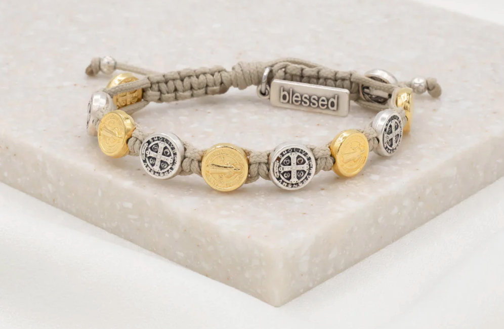 Gratitude St. Benedict Blessing Bracelet - Handwoven – My Saint My