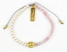 Load image into Gallery viewer, MOTHER MARY, TINY QUARZ AND PEARLS BRACELET | MY SAINT MY HERO