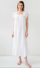 Load image into Gallery viewer, GENIEVE WHITE COTTON NIGHTGOWN