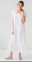 Load image into Gallery viewer, GENIEVE WHITE COTTON NIGHTGOWN